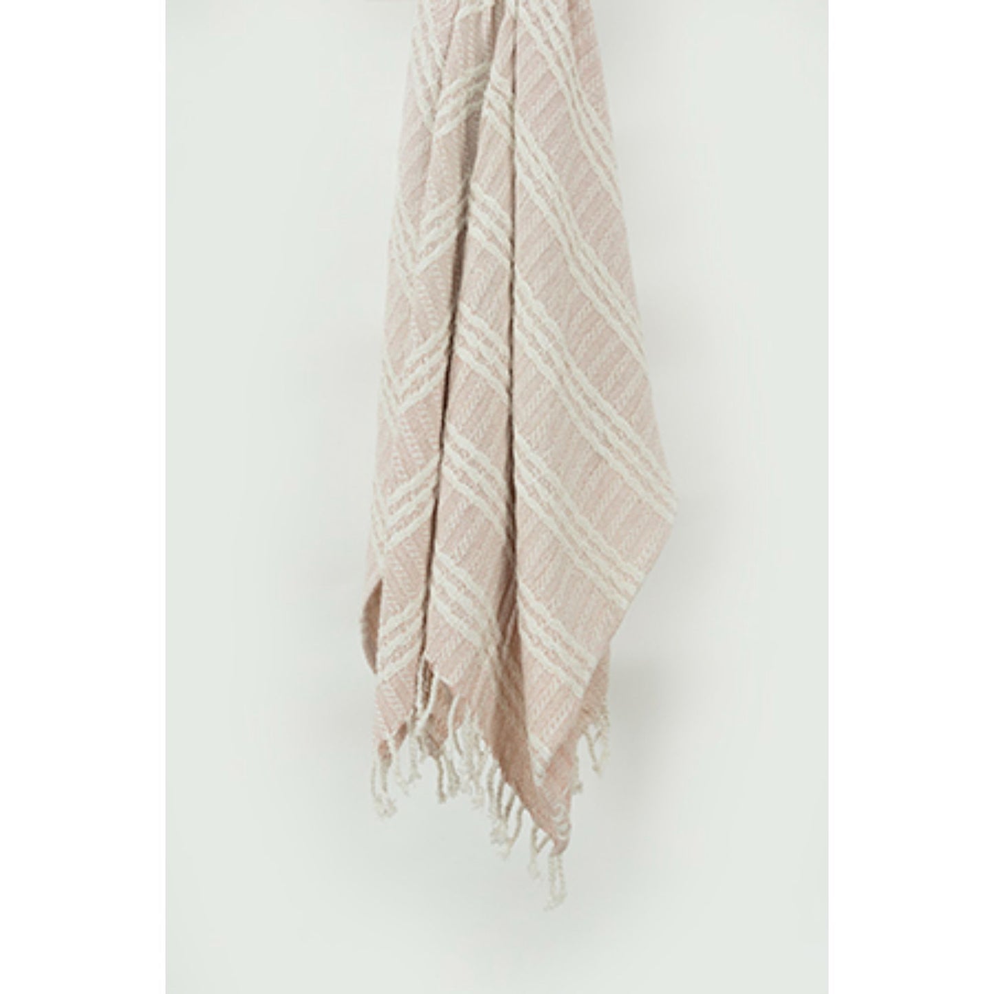 Blush Woven 100% Cotton Throw Blanket - Ultra-Soft Luxury Comfort-2