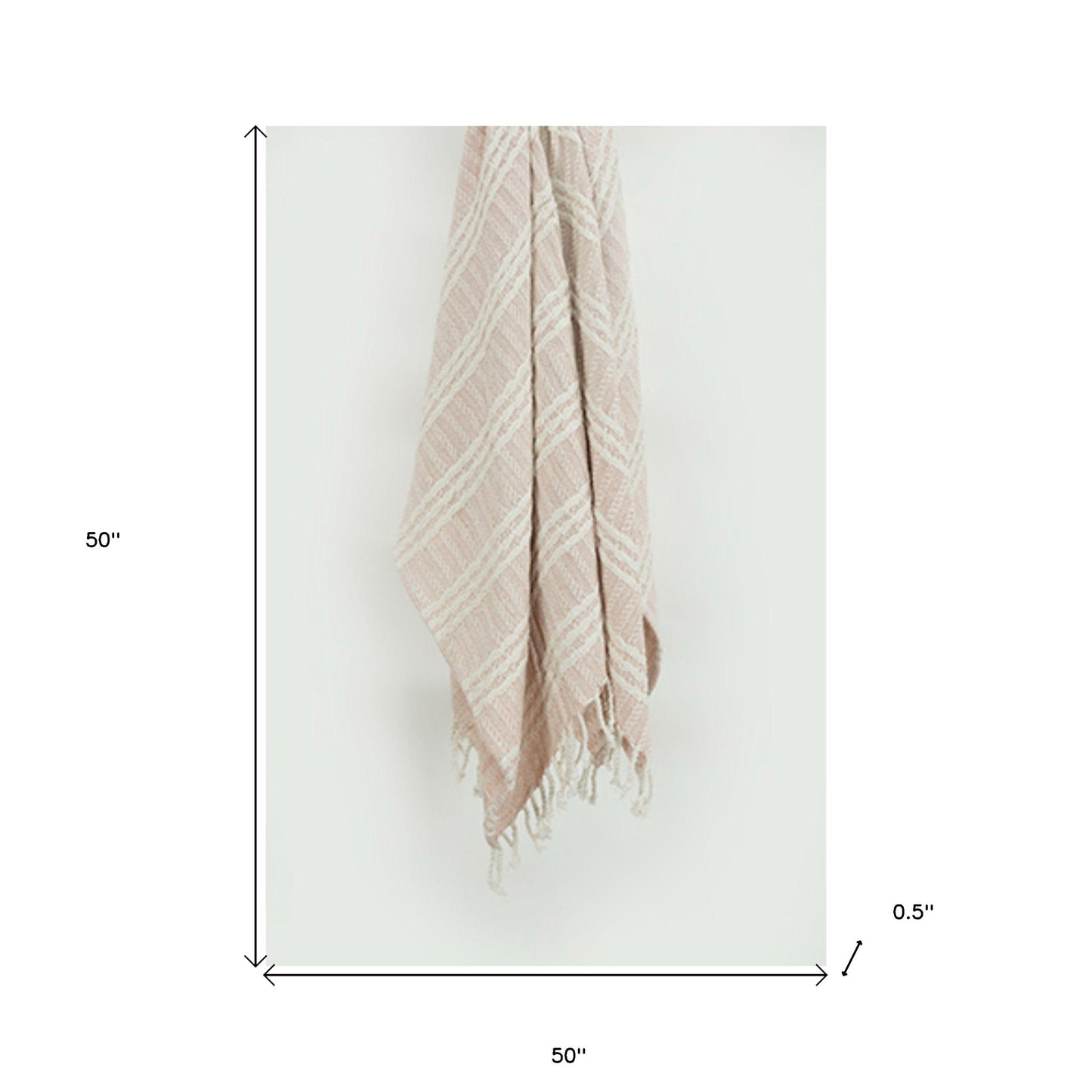 Blush Woven 100% Cotton Throw Blanket - Ultra-Soft Luxury Comfort-5