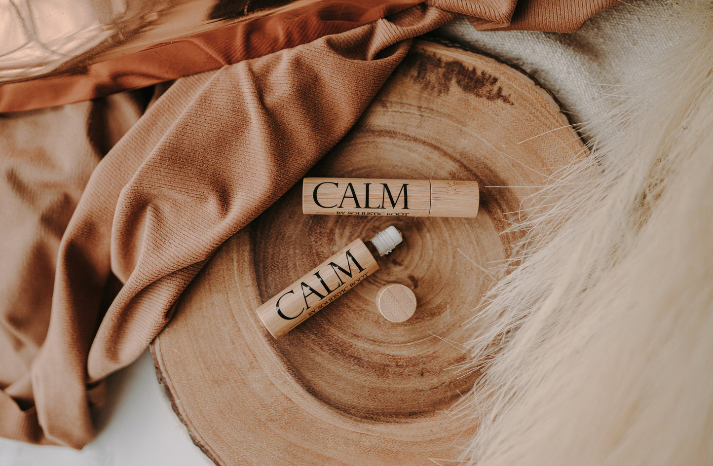 Calm Essential Oil Bamboo Roller - Portable Aromatherapy Relief-1