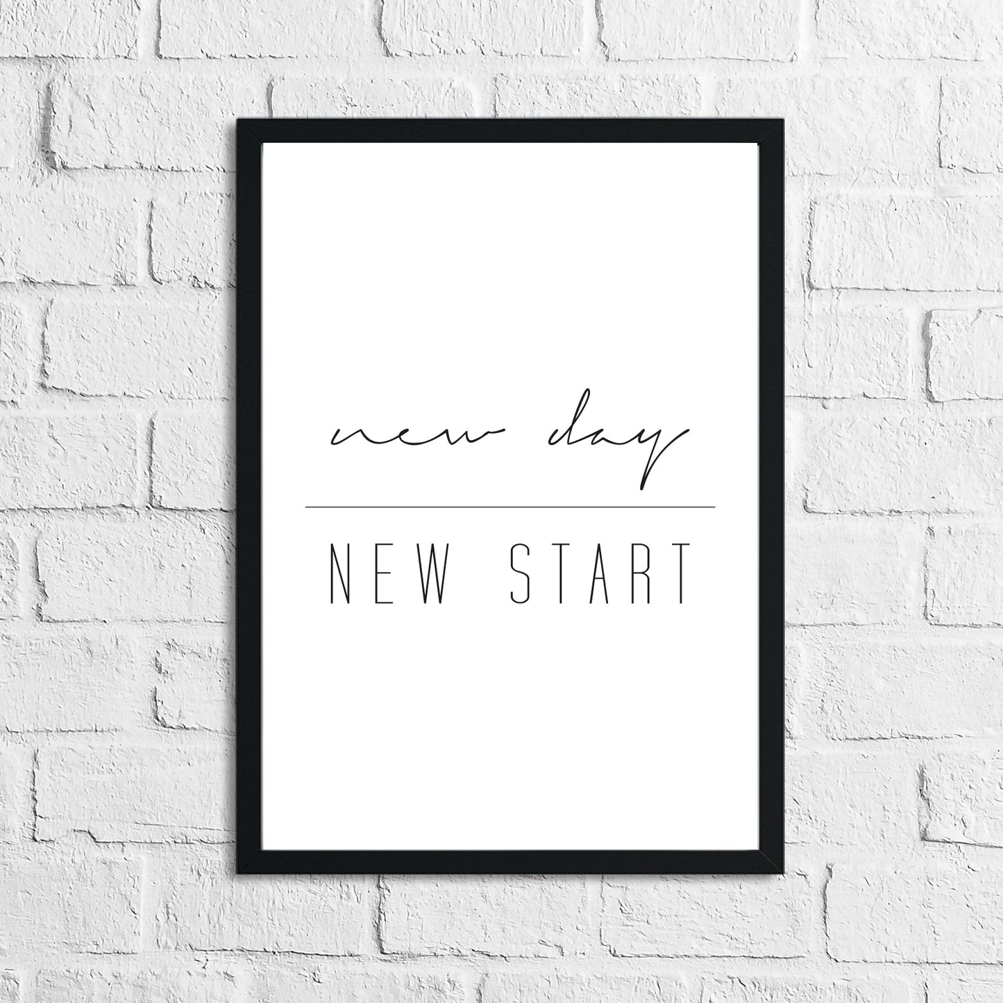 New Day New Start Inspirational Wall Art - Motivational Quote Print-0