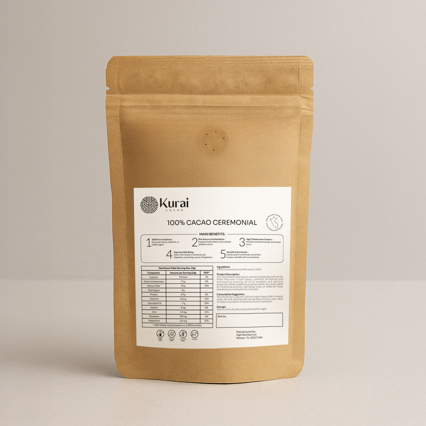 Kurai 100% Pure Ceremonial Cacao - Focus & Wellness Ritual Drink-1