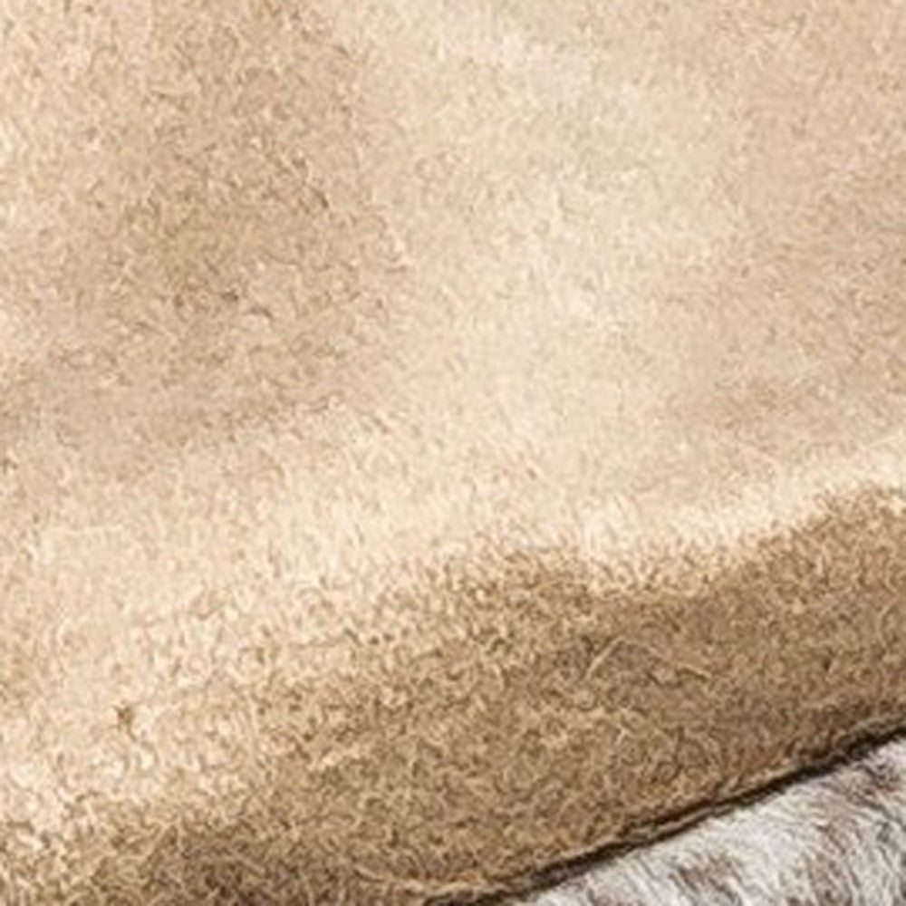 50" X 60" Brown and Taupe Faux Fur Animal Print Plush Throw Blanket-6