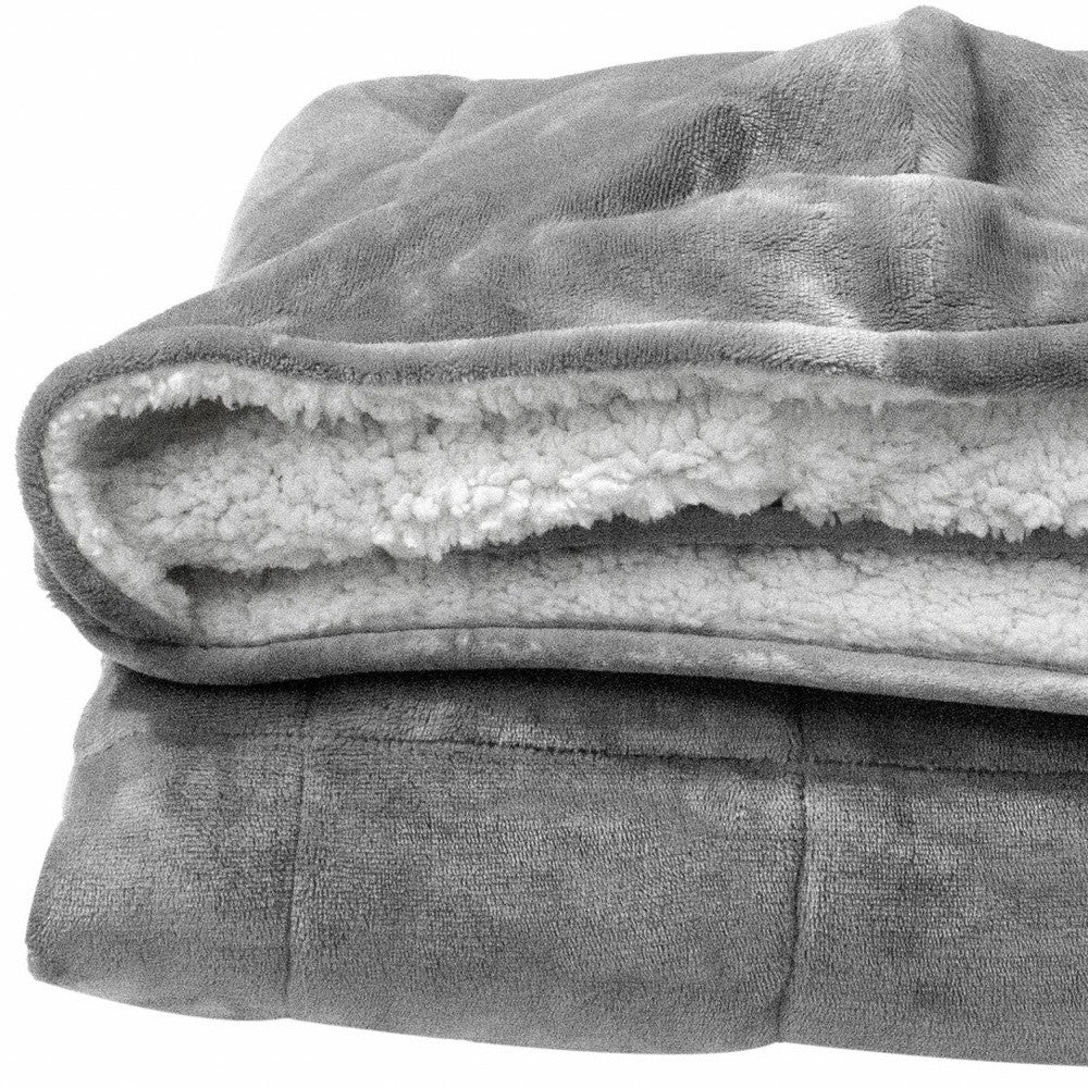 Grey Weighted Velvet Throw Blanket - Hooded for Ultimate Comfort-4