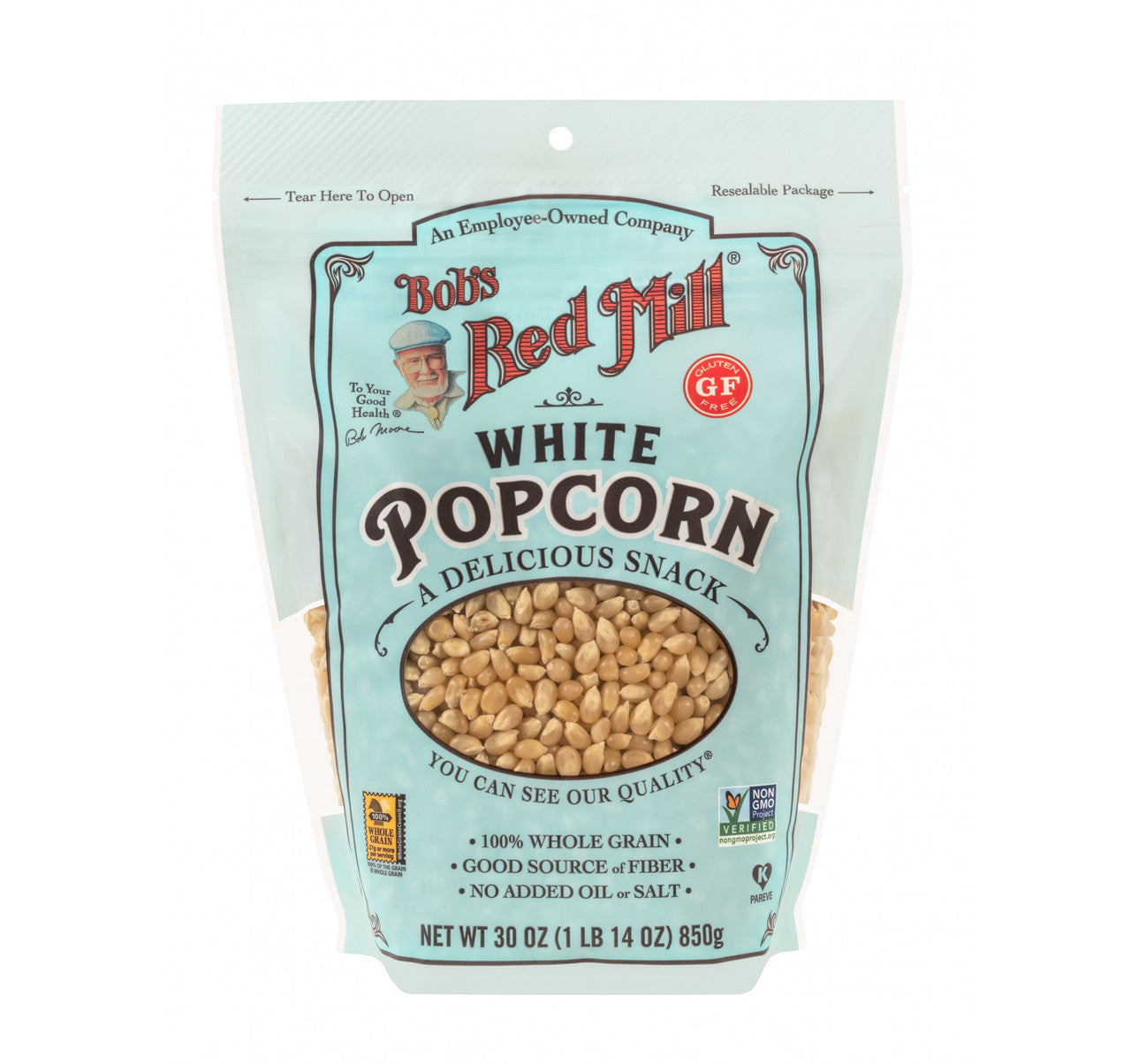 BOBS White Popcorn - 4 Pack of 30oz Bags for Popping-0