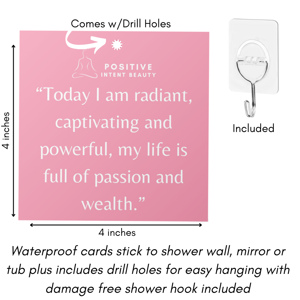 Waterproof Self-Care Mantra Cards - Affirmation Cards for Shower Relaxation-2
