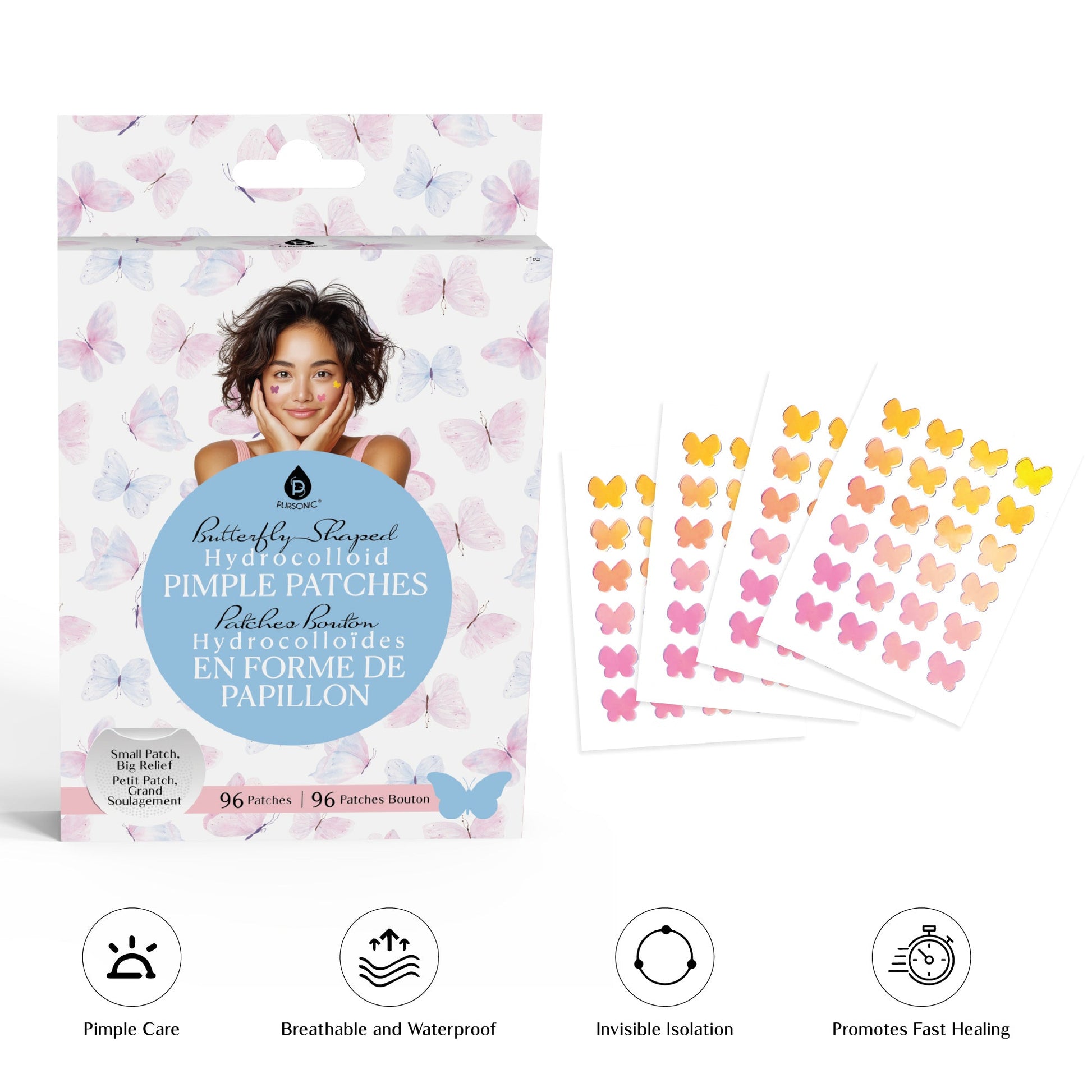 Pursonic Butterfly Hydrocolloid Pimple Patches – Gentle & Effective Blemish Care-1