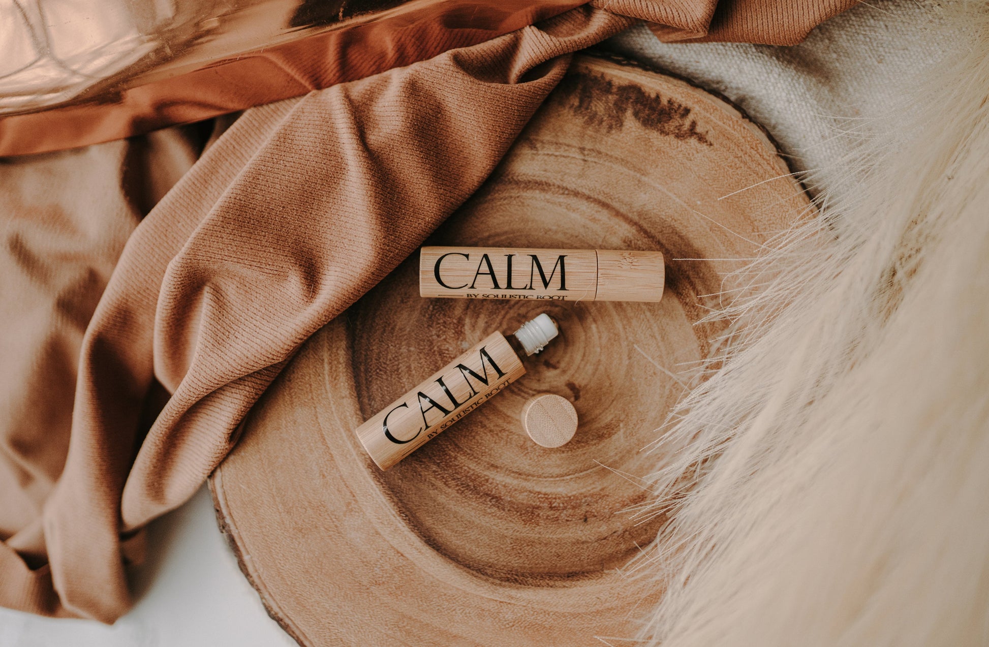 Calm Essential Oil Bamboo Roller - Portable Aromatherapy Relief-1