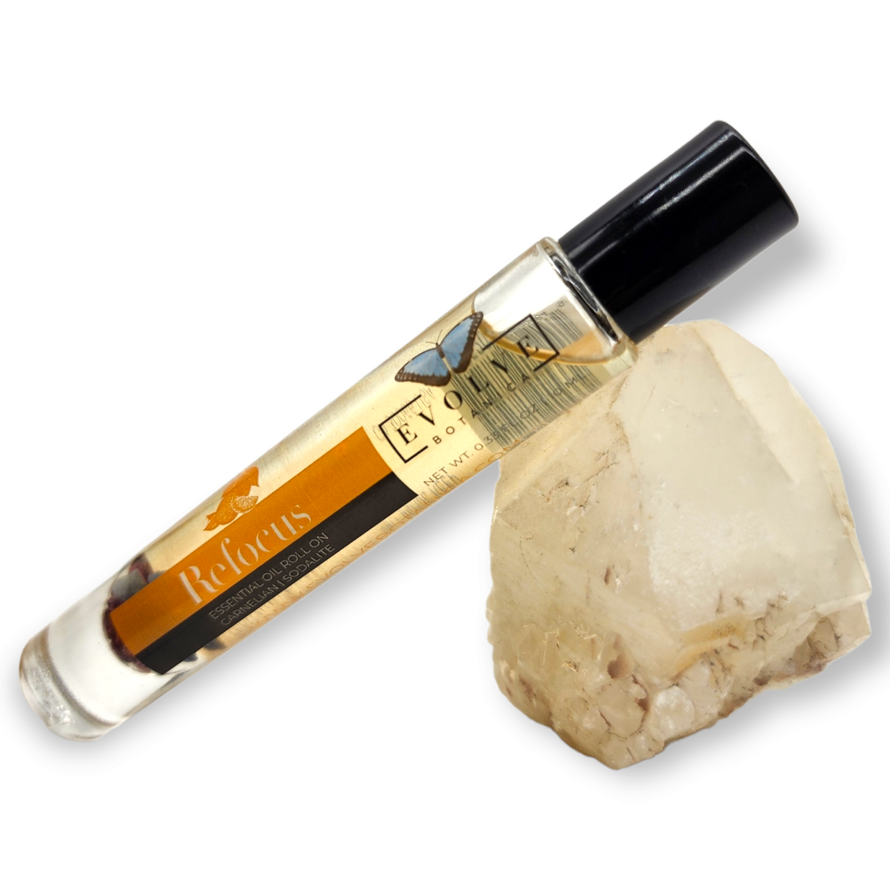 Gemstone Essential Oil Roll On - Refocus & Mental Clarity Blend-0
