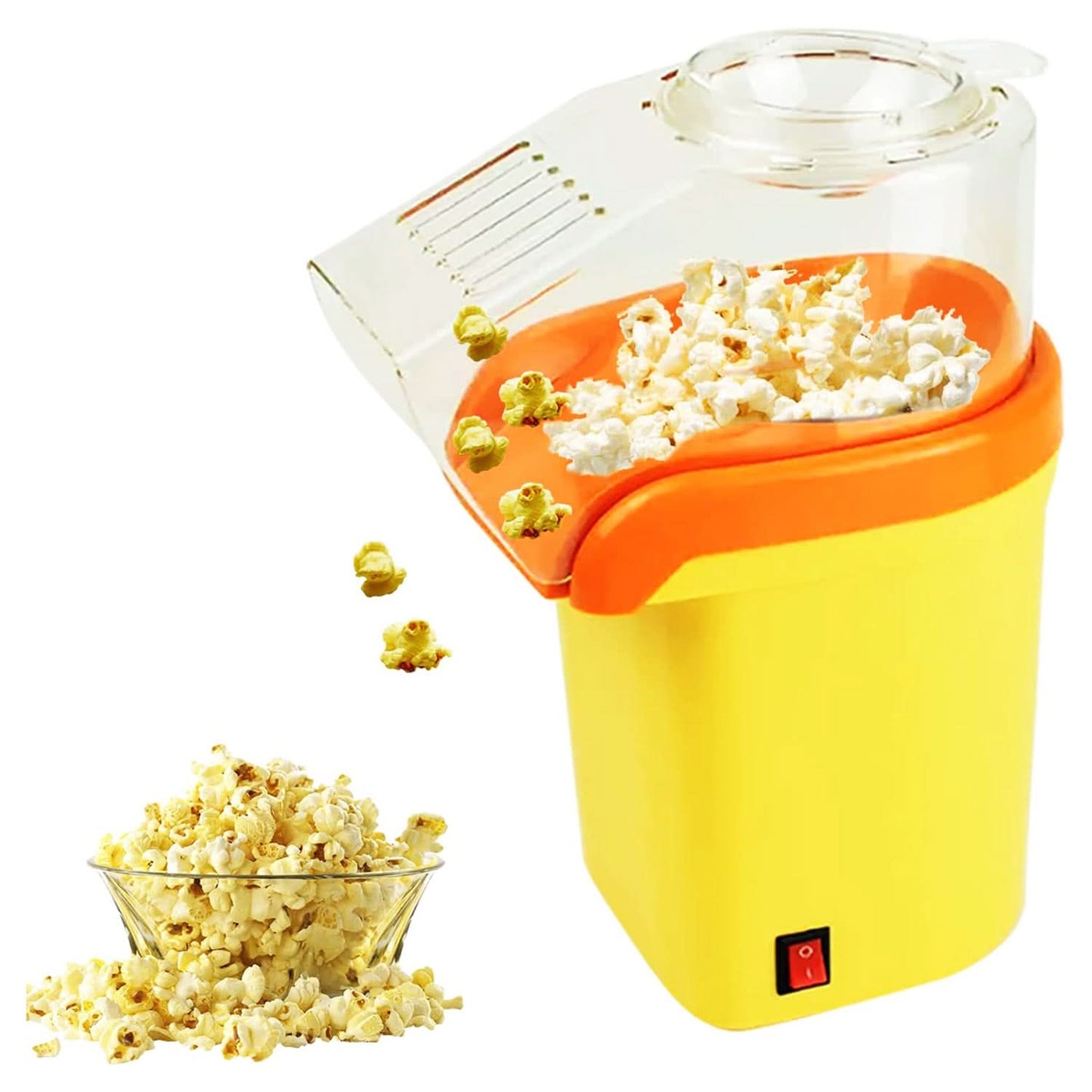 5Core Hot Air Popcorn Maker - 16 Cup Mini Portable Electric Popper Machine, Yellow-0