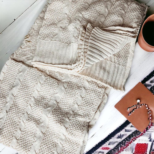Claret Knit Sweater Throw - Cozy Knit Blanket for Fall Evenings-0