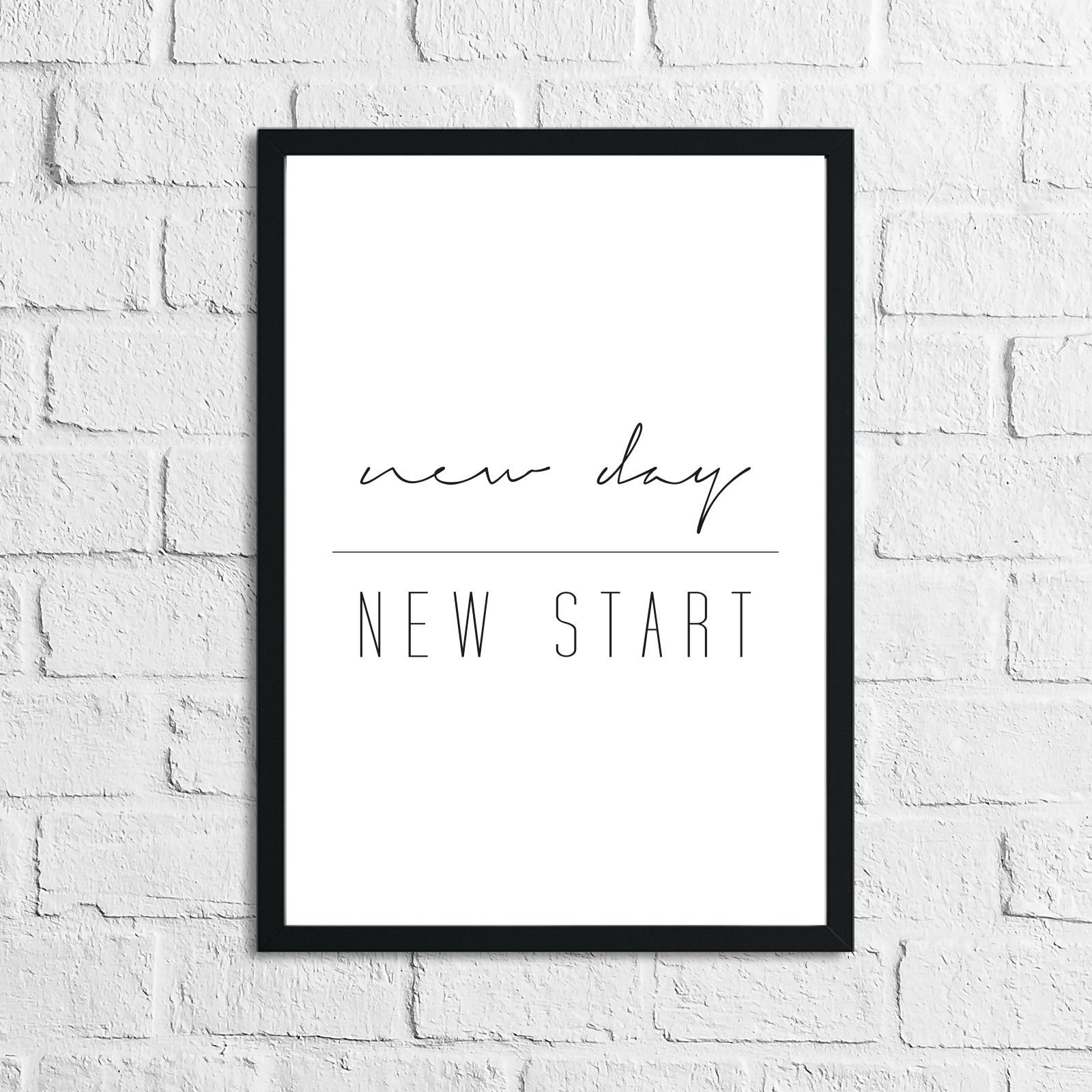 New Day New Start Inspirational Wall Art - Motivational Quote Print-0