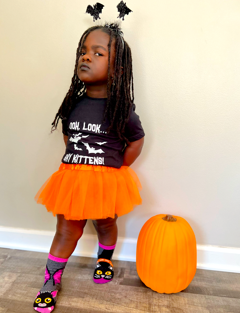 Kids Bat & Black Cat No-Slip Socks - Halloween Themed Grip Socks-4